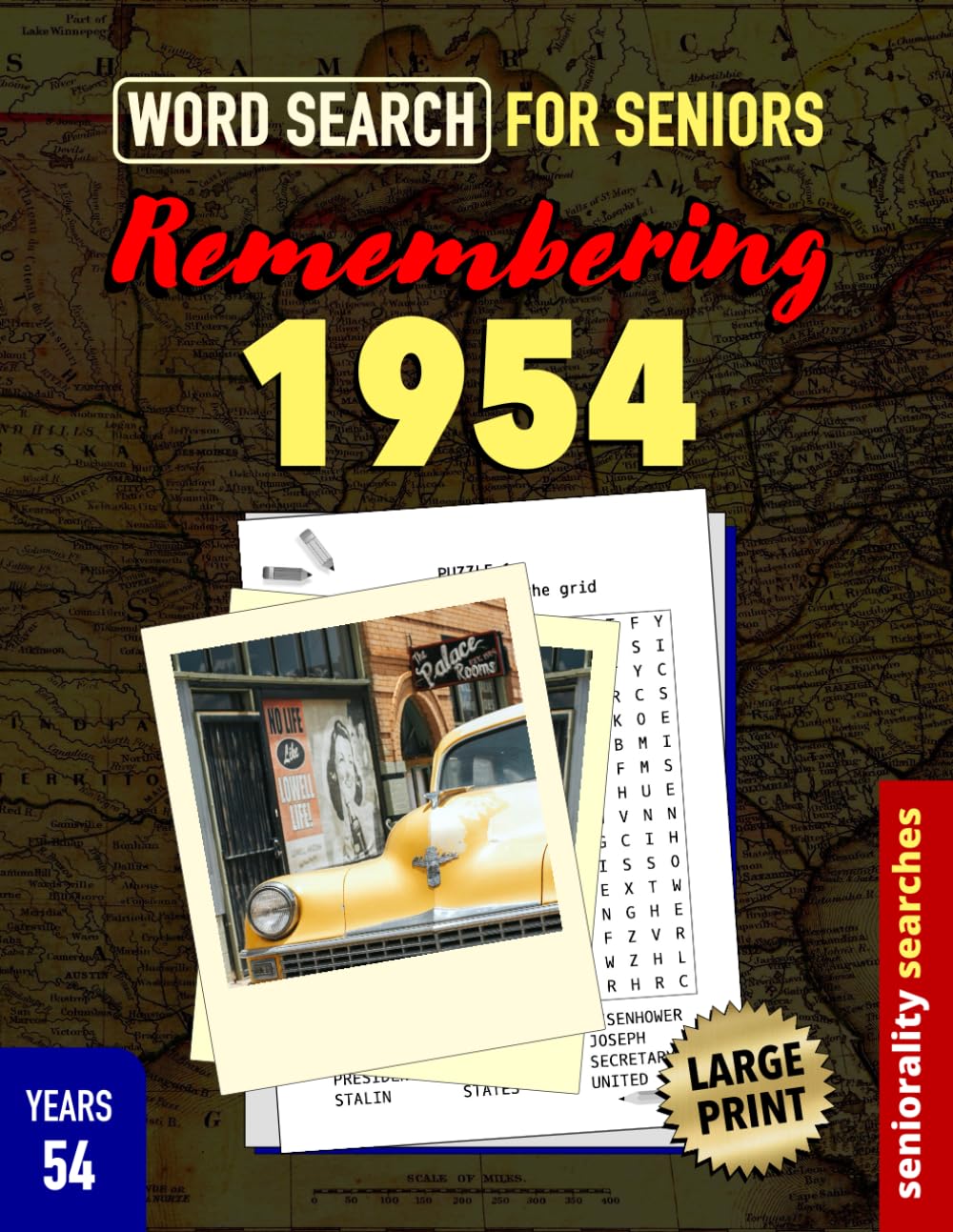 Remembering 1954: Large Print word search for Seniors with Dementia, Alzheimer’s or memory issues