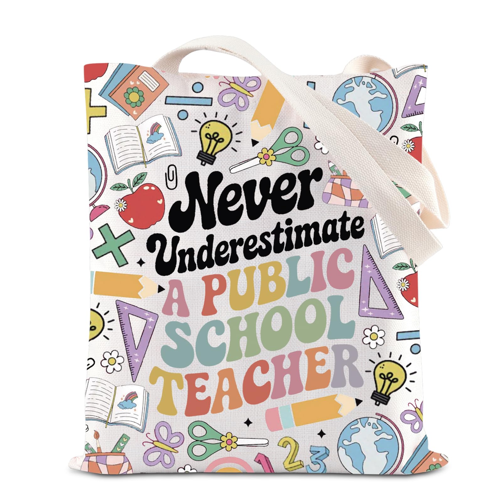 Protect Public Education Tote Bag Teacher Appreciation Gift Best Teacher Canvas Bag Education Professionals Gift For Educator (School Teacher Tote)