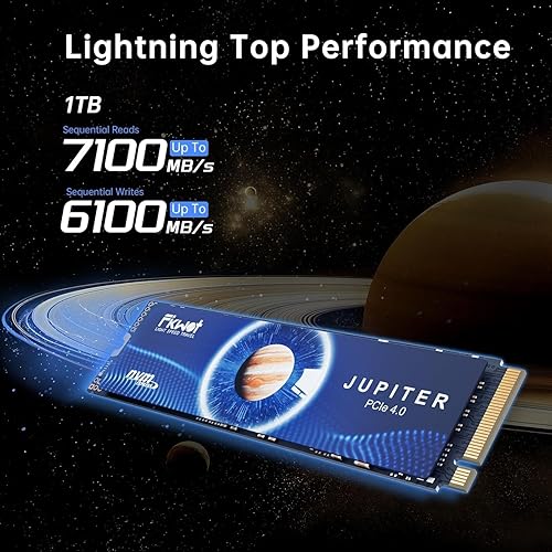 Miniatura 2 de FX991 M.2 SSD 1TB NVMe SSD M2 2280 PCIe Gen 4x4, lectura de hasta 7100MBs, unidad interna de estado sólido para PS5 Laptop Desktop 3D QLC NAND