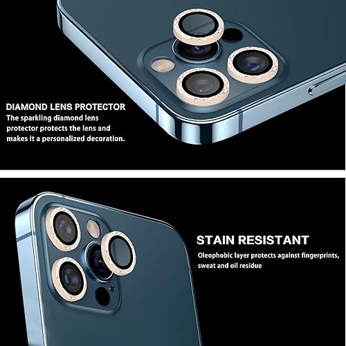 Miniatura 7 de Benkyo Protector de lente de cámara de vidrio templado brillante para mujer, paquete de 2 unidades adecuado para iPhone 13 Pro13 Pro Max Protector
