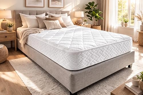 Miniatura 6 de Oliver & Smith - Colchón de tamaño matrimonial de 10 pulgadas de espuma viscoelástica fresca y resortes híbridos con funda transpirable, cómoda