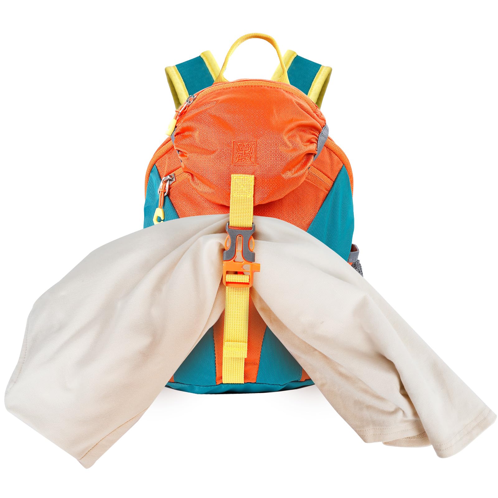 Cozary Zaino per Bambini All'Aperto, 5L Impermeabile Sportivo Adatto, Confortevole Zaino da Trekking per 1-3 Bambini, Design Traspirante, per Scuola, Viaggio e Sport, Arancione