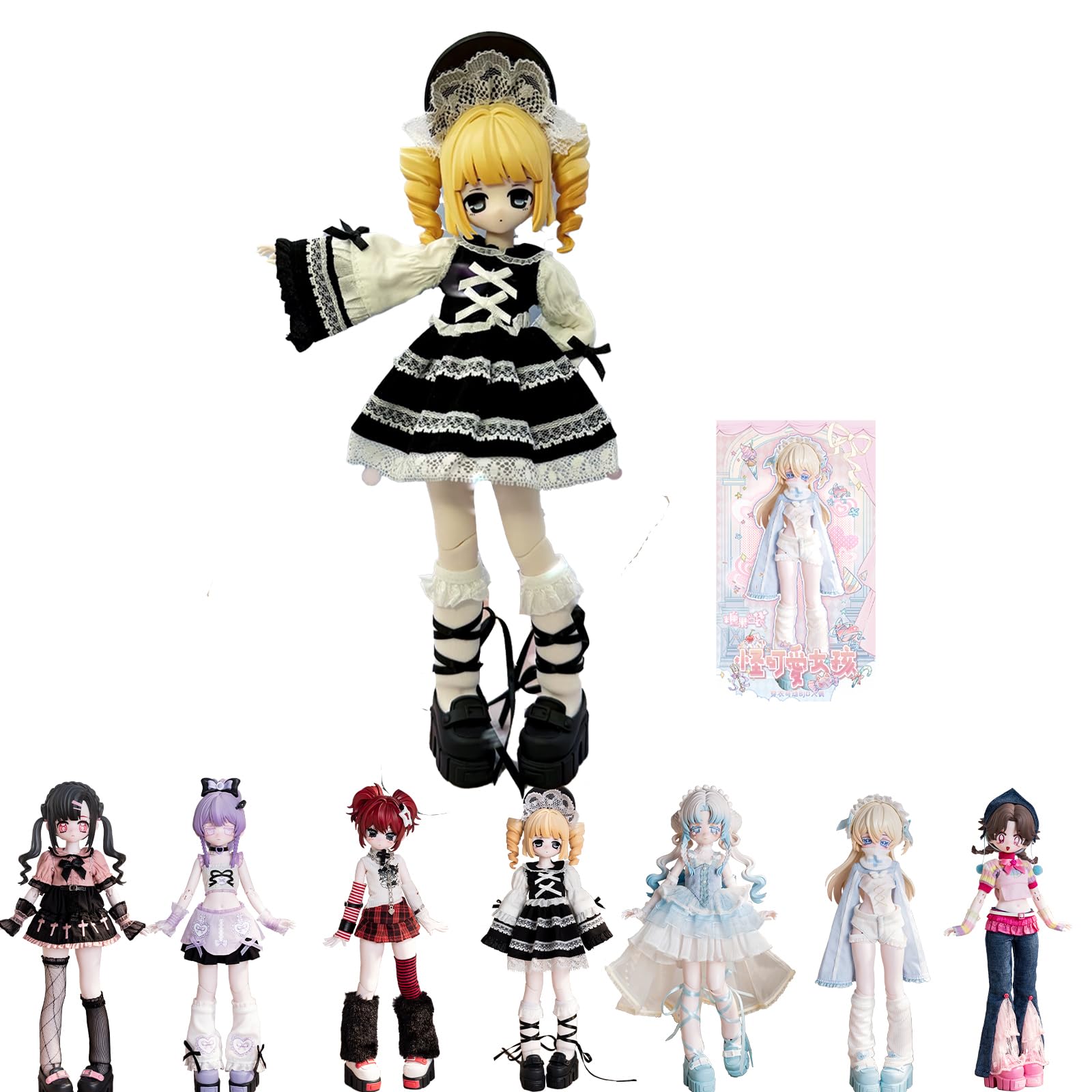 7.87inch BJD Dolls Blind Box,Kawaii BJD Dolls Penny's Treasure Box-Youyou Luming Series Ball Jointed Doll Collectable Action Figure Posable Dress Up Doll for Girls Birthday Party Gift Toys