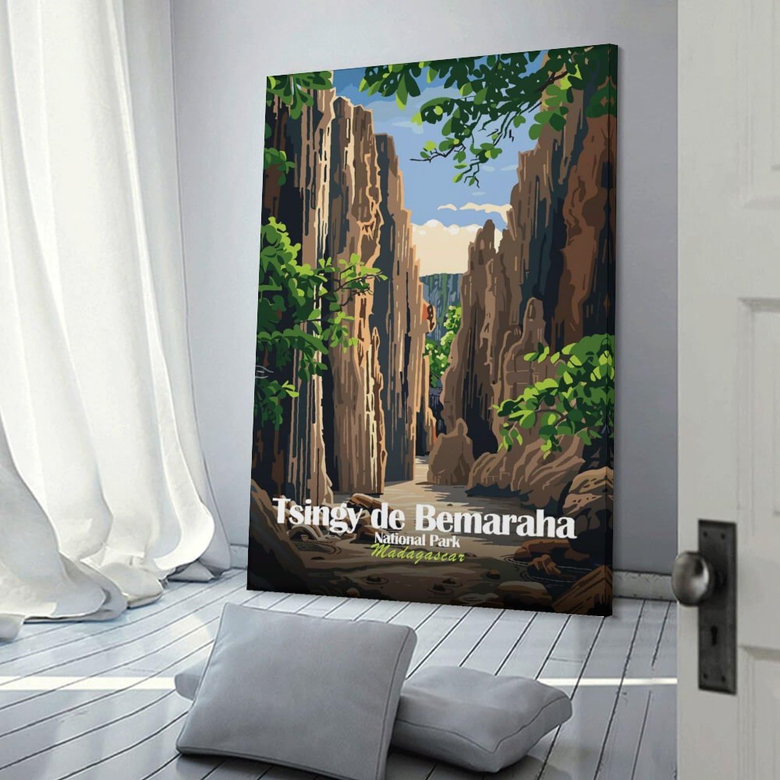 Junmoney Decorative Wall Artwork Tsingy De Bemaraha National Park, Madagascar, 08x12inch(20x30cm), for Calm Bedrooms, Home Corners Or Flats, An Easy Wall Refresh for Bedrooms