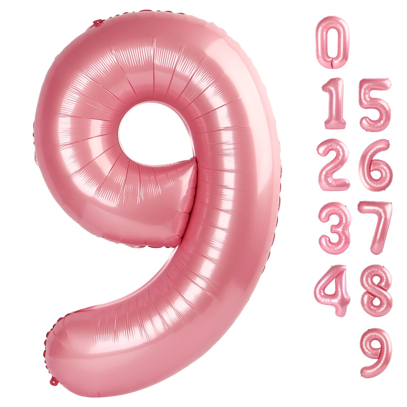 40 Inch Pastel Pink Numbers 9 Balloon, Balloons Decorations for 9 19 90 Birthday Party, Engagement, Wedding, Graduations, Photo Shoot Supplies