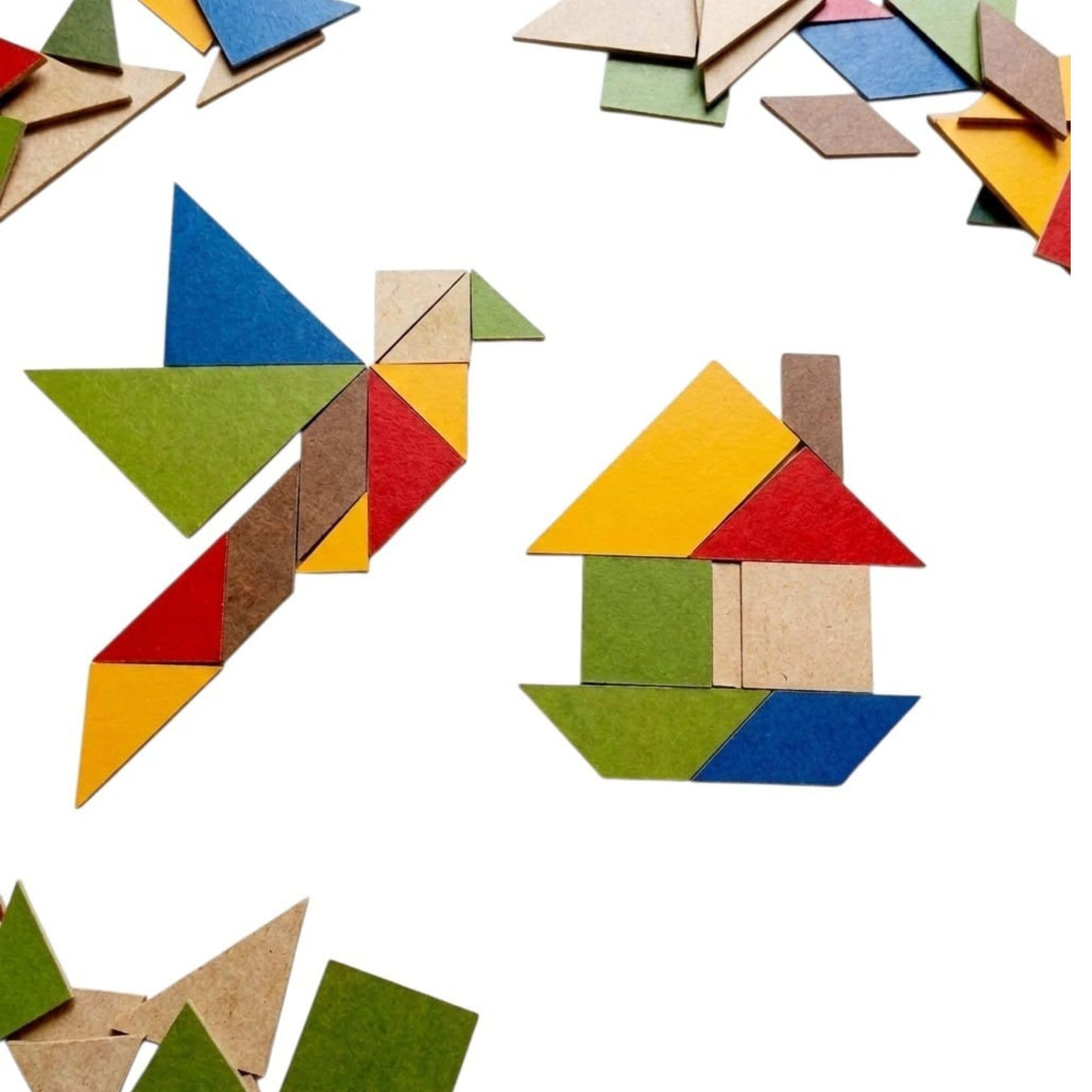 Ciabrink Quebra-Cabeça Geométrico Tangram 70 Peças em MDF | Caixa