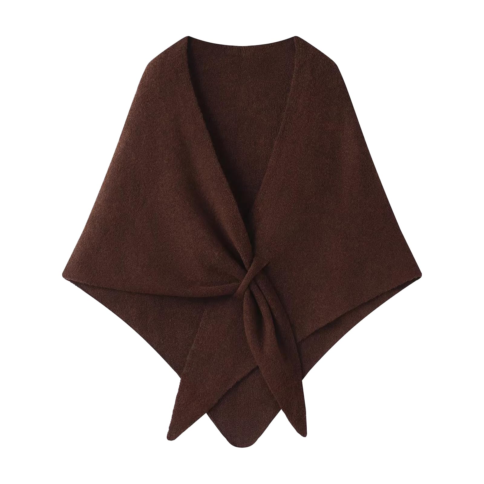 Poncho para Mujer - Triángulo Largo, Térmico y Elegante, Bufanda Wrap con Hebilla de Cuero