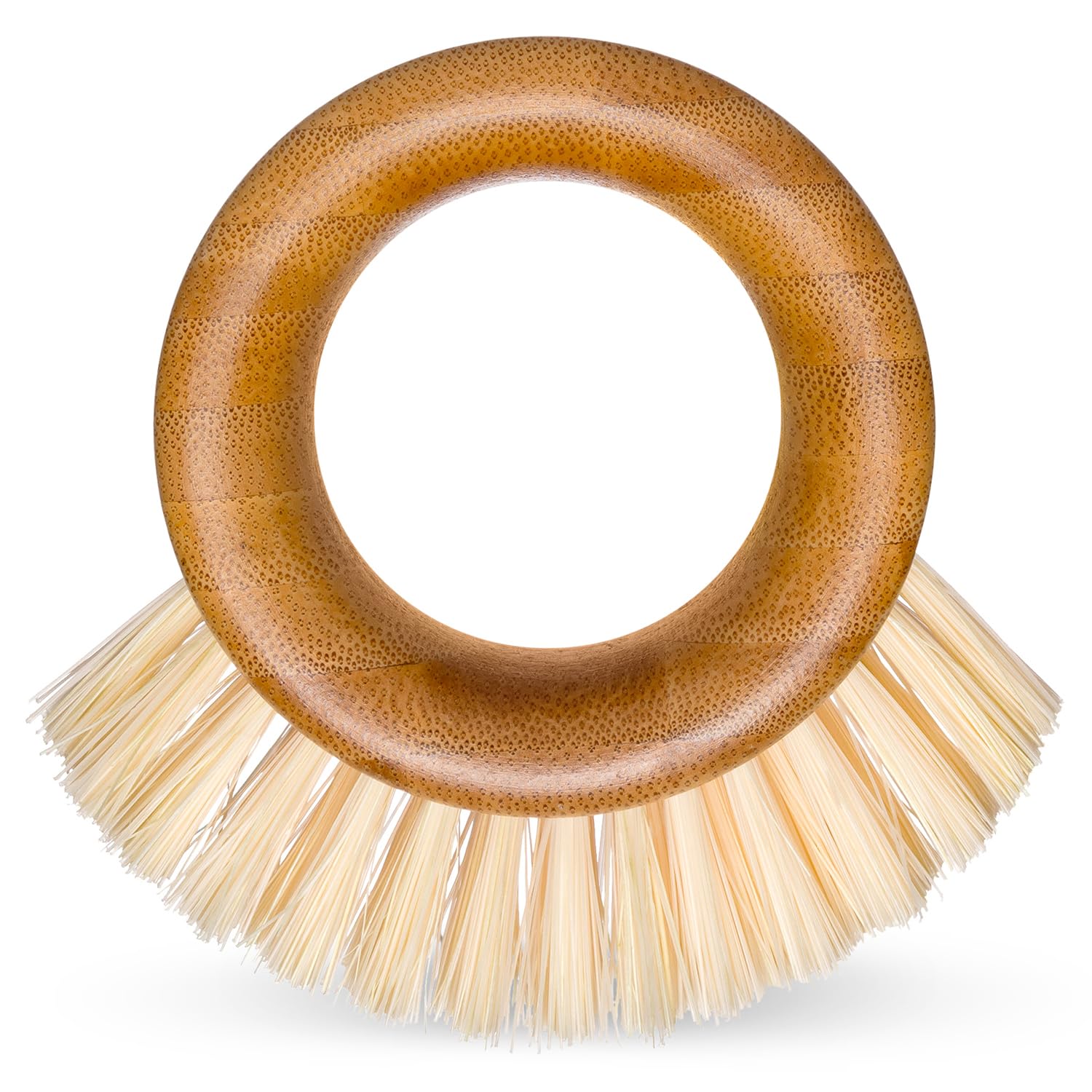 Full Circle The Ring Brosse à Légumes et Fruits Nettoyage Doux Poils Recyclés Fibres Végétales Manche Ergonomique sans BPA