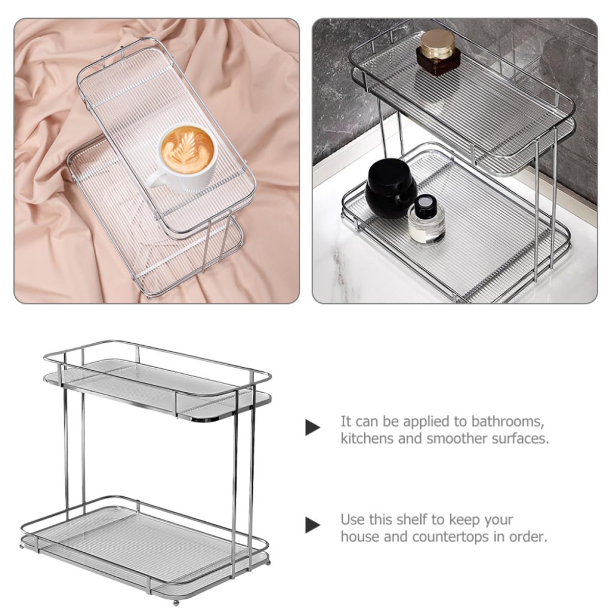 SHINEOFI Estante de Almacenamiento de 2 Niveles para Baño, Acrílico