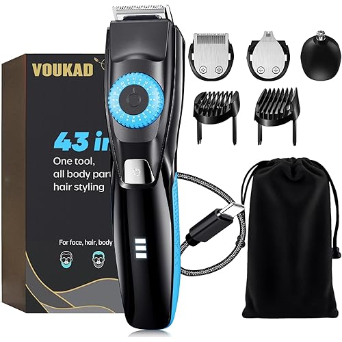 Beard Mustache Trimmer with 3 Attachments, 40 Adjustable Precisions, Waterproof, 240 Min Runtime - Personal Body Hair Trimmer for Men & Women Gift Choice