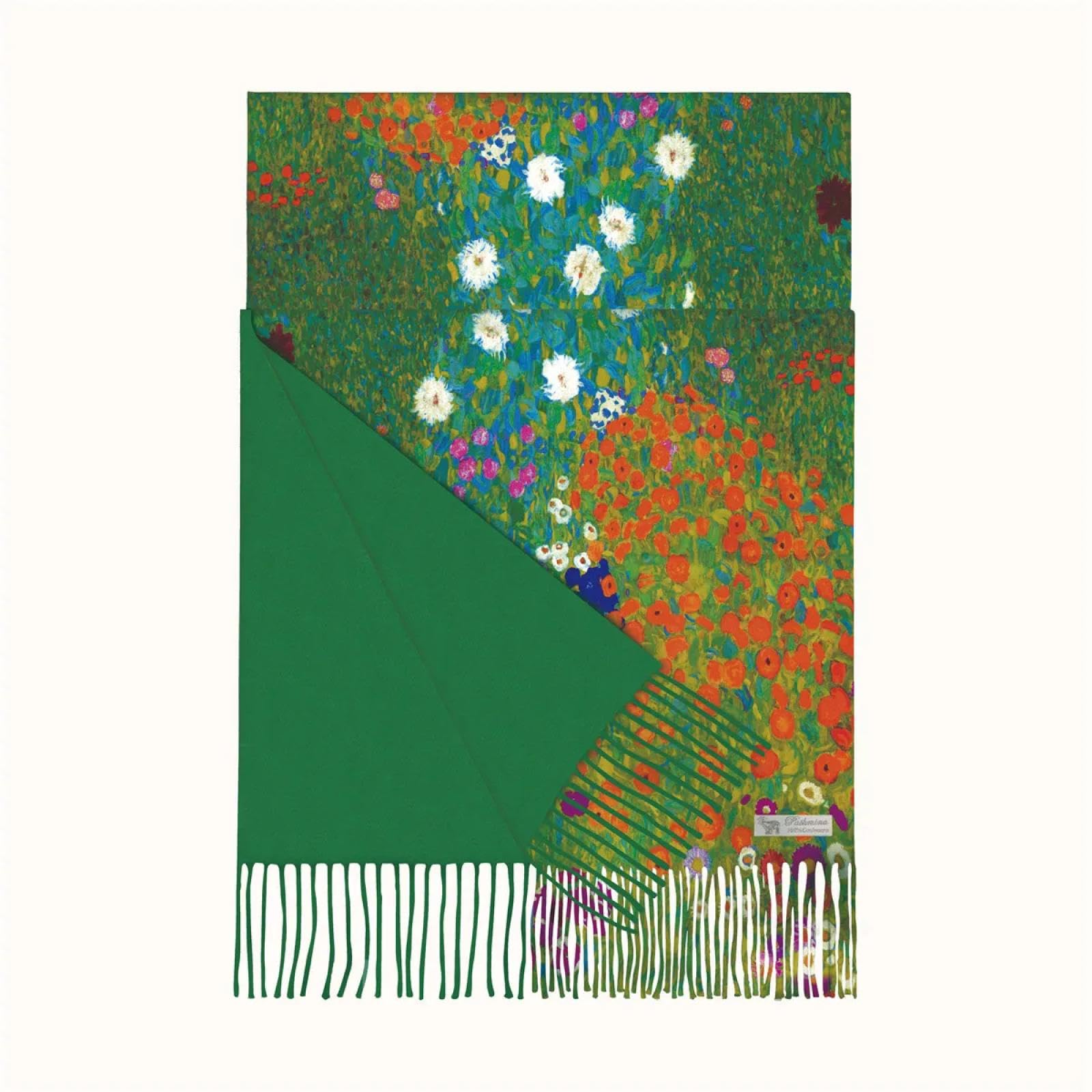Schals Tücher Halstuch Scarf Ölgemälde Schal Blumenfarm Winterschal Frauen Rechteck Quasten Halten Warm Schal Schal Bandana