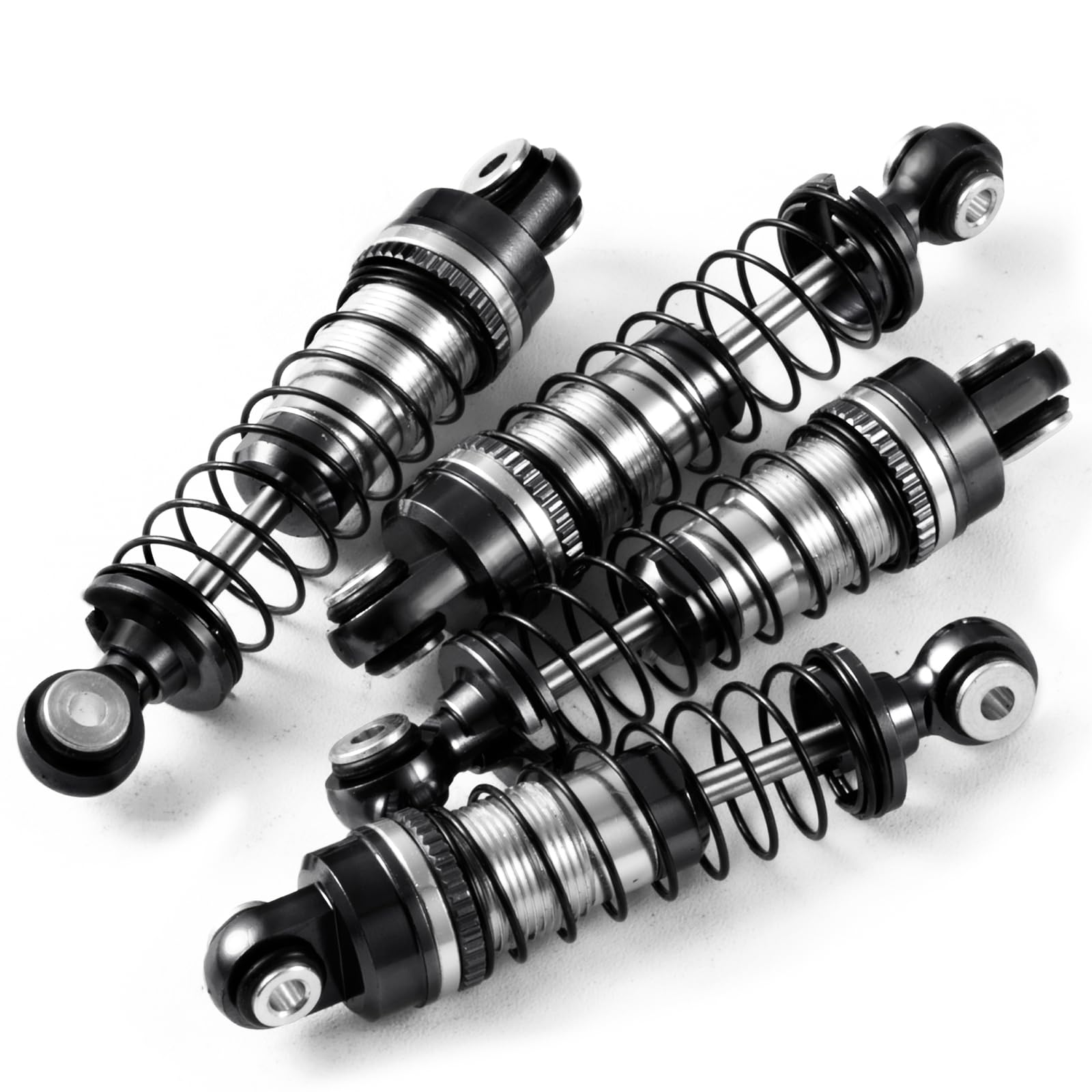 AXspeed RC Shock Kits 4 stks Metalen Shock Schroefdraad Demper voor 1:18 FMS LC80 FCX18 FCX24 Upgrade (Rood & Zwart