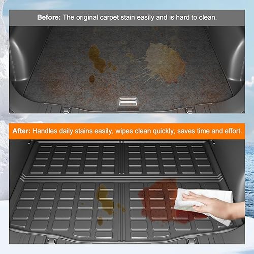 Miniatura 9 de powoq Alfombrilla de maletero compatible con Ford Escape Cargo 2020-2025, protección para todas las estaciones, forro de carga de elastómero