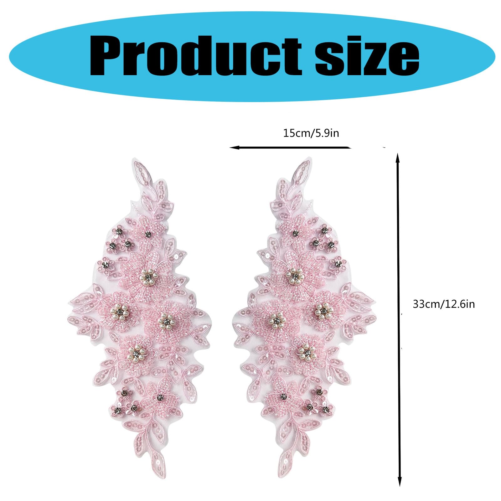 Naszywki na ubrania, Naszyte naszywki z haftowaną aplikacją(Pink)