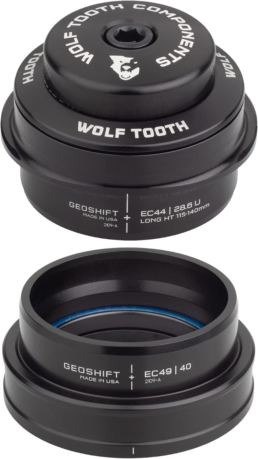 Wolf Tooth EC44 Upper ZS56 Lower GeoShift 2 Degree Performance Angle Headset Short