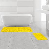 Vista 334 de Yeaban Juego de alfombras de baño verde manzana 2 piezas (20" x 32" y 17" x 24"), tapetes de baño de felpilla gruesa Alfombras de baño absorbentes