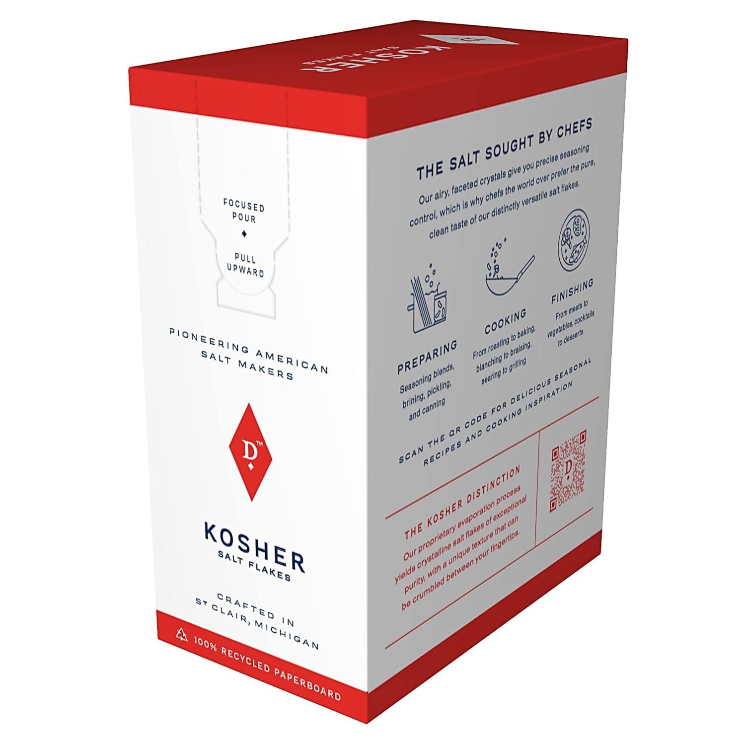 Diamond Crystal Kosher Salt Flakes - Full Flavor, No Additives and Less Sodium - Staple for Professional Chefs and Home Cooks 26 Ounce (New Packaging) : Grocery & Gourmet Food
