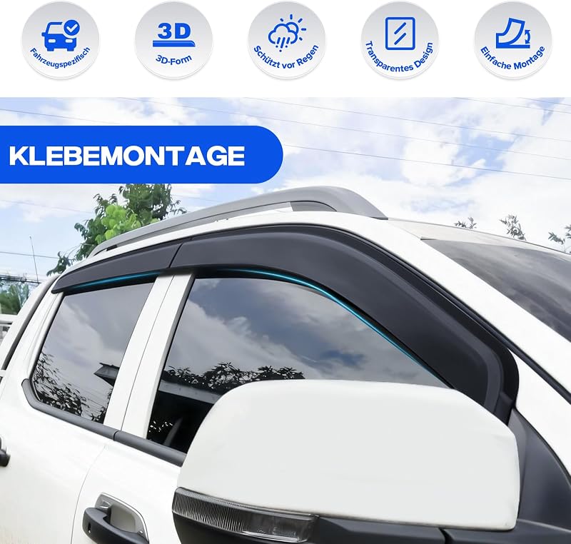 JHCHAN Ford Ranger 2023-2026 szélvédő szett, 4 részes füstös akril, öntapadós