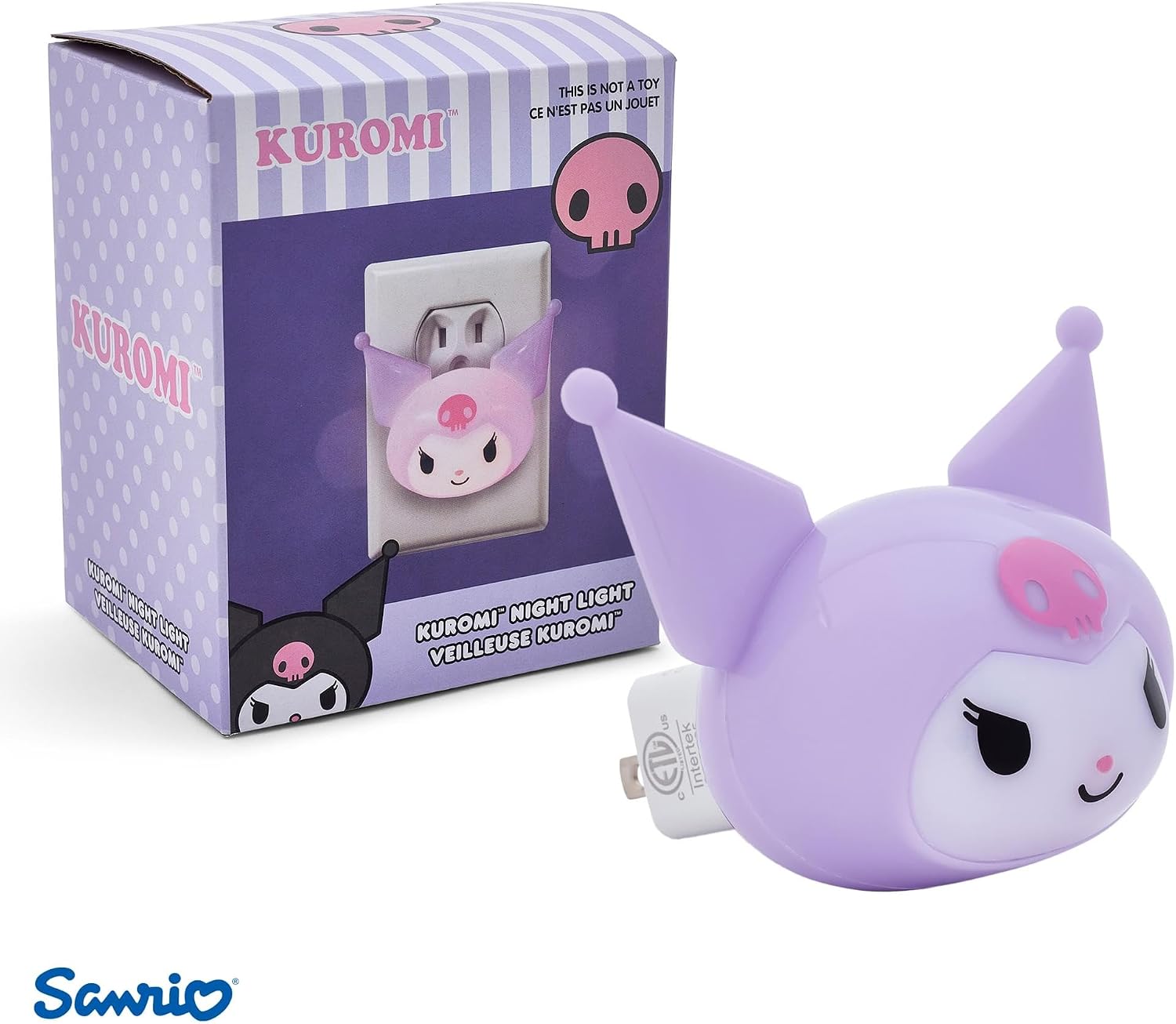 Ukonic Sanrio Kuromi Face Plug-in Nightlight, LED Mood Light