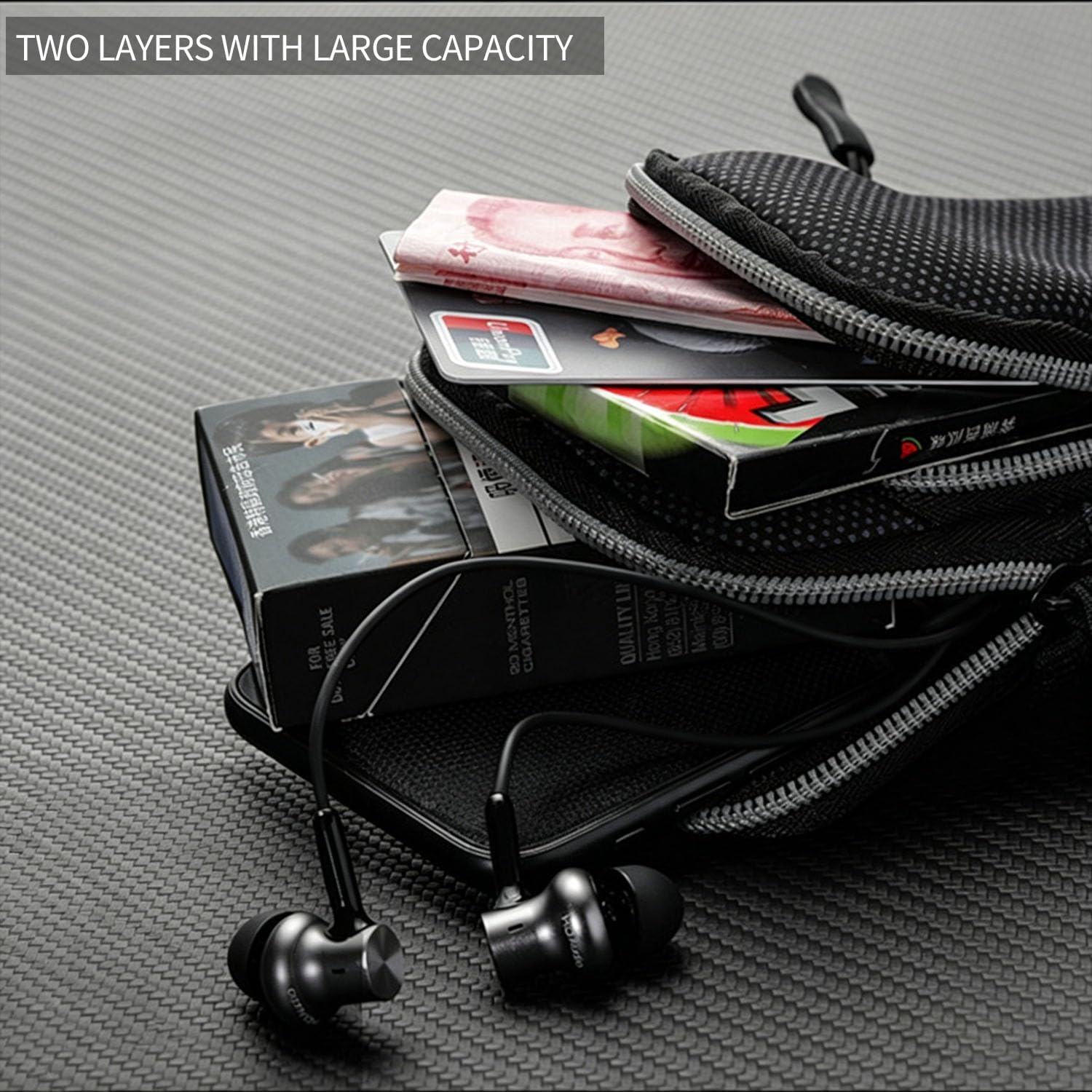 Phone Holder Arm Bands, Small Crossbody Shoulder Holsters Bag with Arm Band,Arm Band Sleeve Fit Sport Gym Hiking Black (Black)