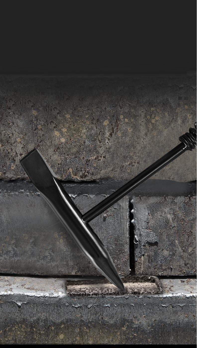 Welding Chipping Hammer with Coil Spring Handle, Cone and Vertical Chisel Welding Chipping Hammer (Hammer and Brush)