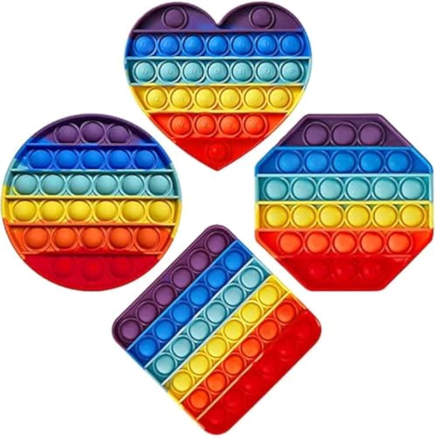 pop it Fidget Toys, pop it Fidget Toy Set pop its Fidget Toys, Fidget Toys pop it Rainbow, pop it Toy pop it Fidget Toy, Rainbow pop it (Heart + Round + Square + Octagon)
