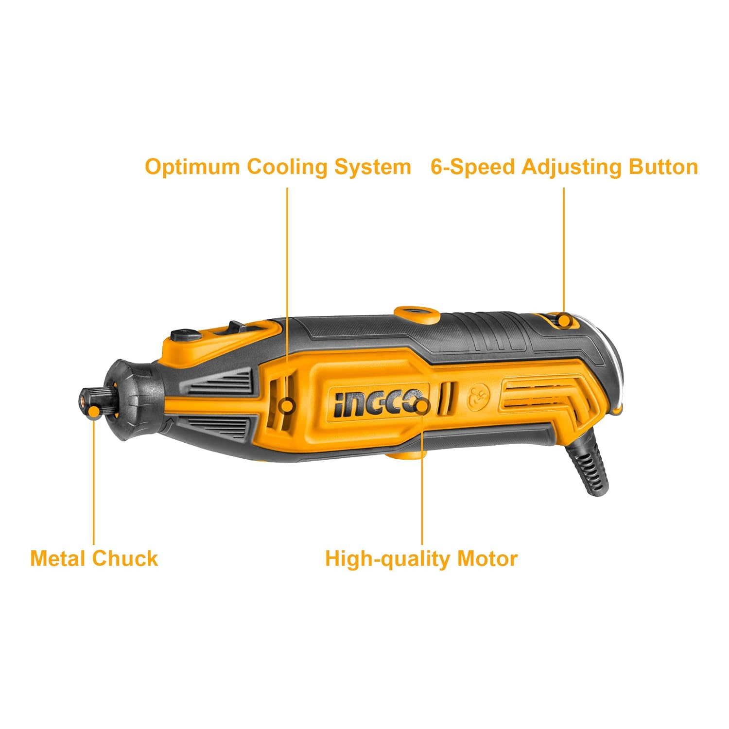 INGCO Mini Grinder Kit, 6 Adjusting Speed |130w | 3.2mm Collet, Min Electric Grinder Set with 1pcs Flexible Shaft & 109pcs Accessories for Jade Carving Wood Punching Metal Grinding Polishing INGCO Mini Grinder Kit, 6 Adjusting Speed |130w | 3.2mm Collet, Min Electric Grinder Set with 1pcs Flexible Shaft & 109pcs Accessories for Jade Carving Wood Punching Metal Grinding Polishing