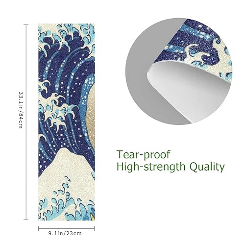 Miniatura 3 de Blue Sea Wave Monster - Hojas de cinta de agarre para patineta, sin burbujas, antideslizante, 33 x 9 pulgadas, para adolescentes, niñas y niños