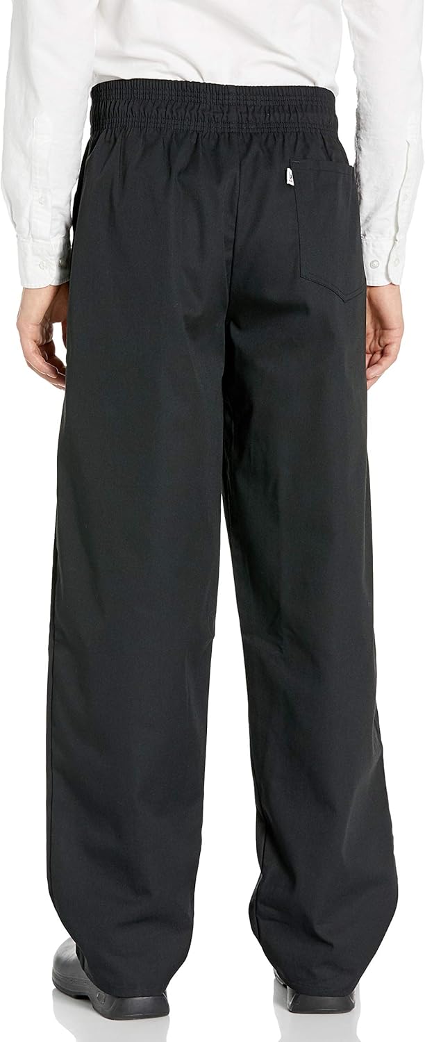 Uncommon Threads Unisex Classic Baggy Chef Pant with 3 Inch Elastic Waist