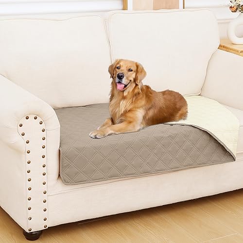 Miniatura 44 de Smiry Funda impermeable para cama de mascota, suave y lavable, para cama, sofá, reversible, perros pequeños, medianos, grandes, gatos, diseño