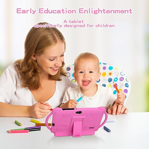 Miniatura 4 de NOVOJOY Tableta para niños de 7 pulgadas para niños, tabletas Android para niños pequeños, tableta para niñas y niños con cubierta protectora de 32