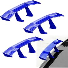 3PCS Car Mini Spoiler Wing, Rear Tail Wing, 6.7 Inch Mini Carbon Fiber Texture Cool Decoration, Car Accessories ABS Trunk Spoiler Without Perforation Tail Decoration for Men Women Black