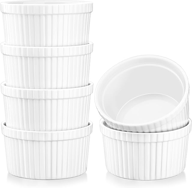 MALACASA Ramekin.Dish Zestaw 6 porcelanowych foremek na babeczki 190 ML 9 x 9 x 5 cm
