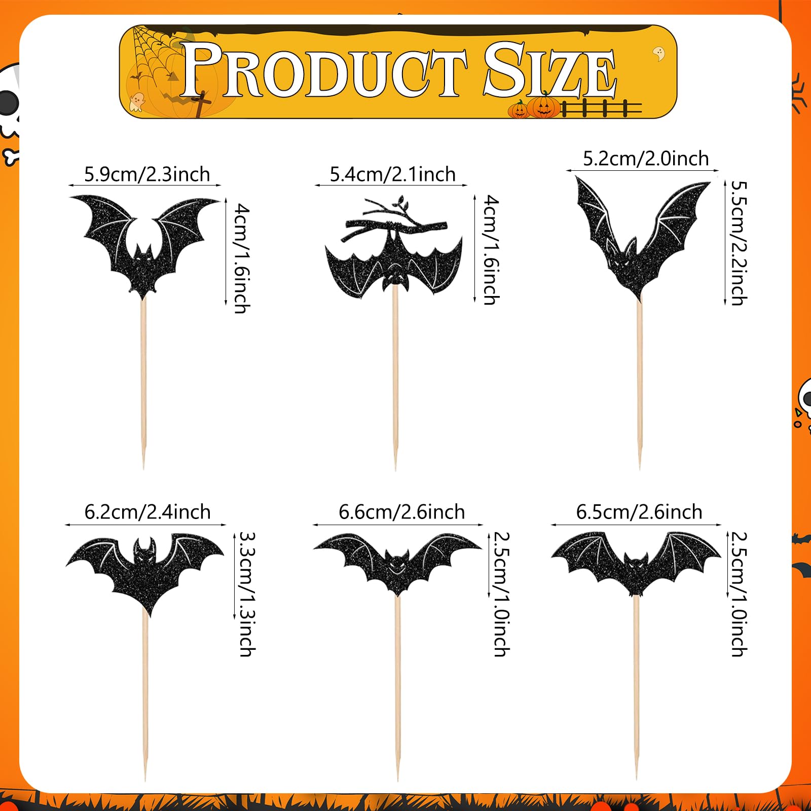 Lot De 30 Décorations Cupcakes Halloween - Toppers Corbeau Brillant, Papier Cartonné - Pour Gâteaux, Fêtes - 6