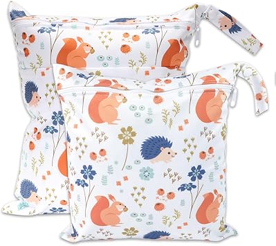ABirdon Lot de 2 Sacs Étanches Lavables Wet/Dry pour Couches et Linge