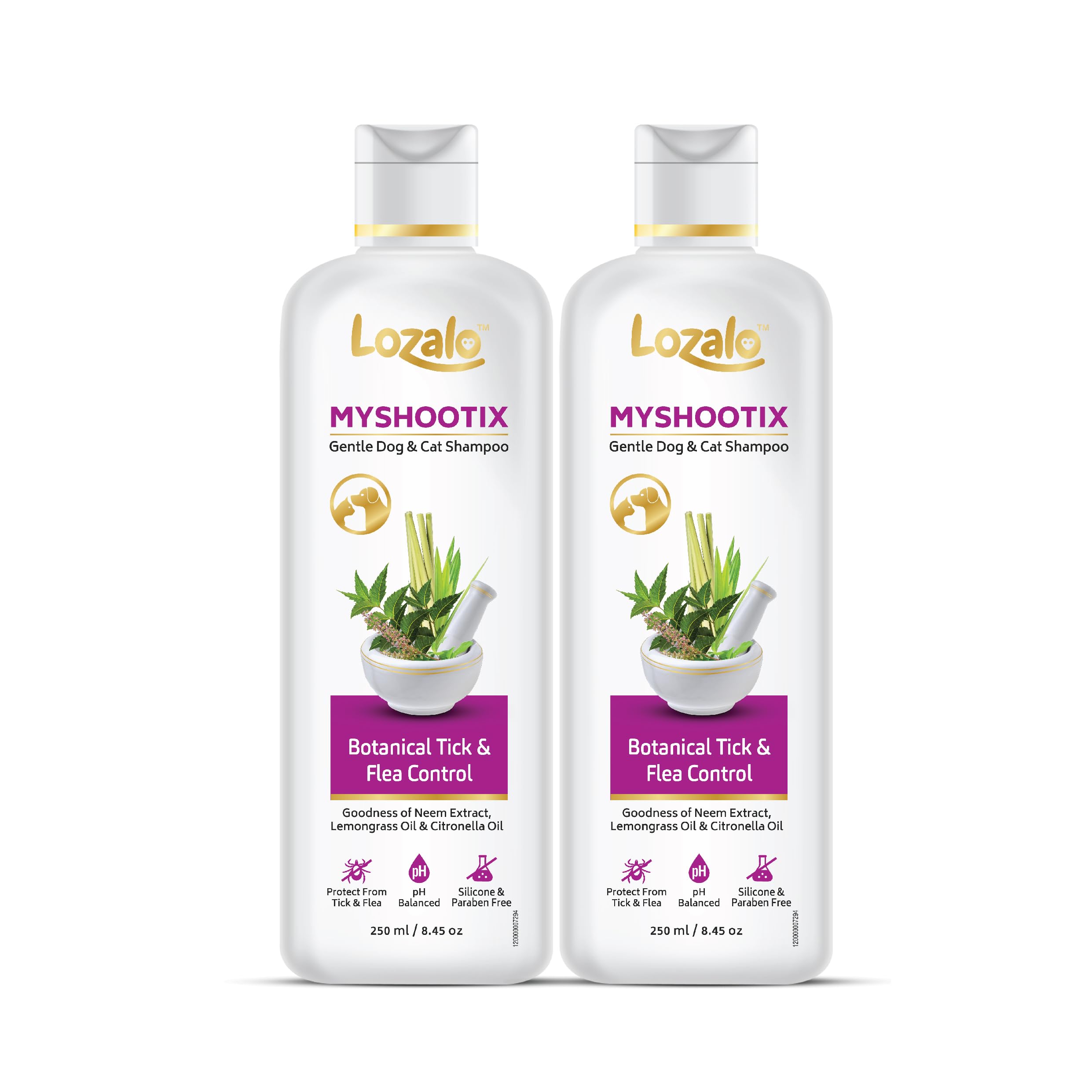 Lozalo Botanical My Shootix Anti Tick Pet Shampoo 500 ml, Combo Pack of 2x250ml | Tick and Flea Control Shampoo for Dogs & Cats of All Breeds | with Neem, Citronella & Tulsi Extract, Paraben Free (B0CX8NSF7T) Amazon Price History, Amazon Price Tracker