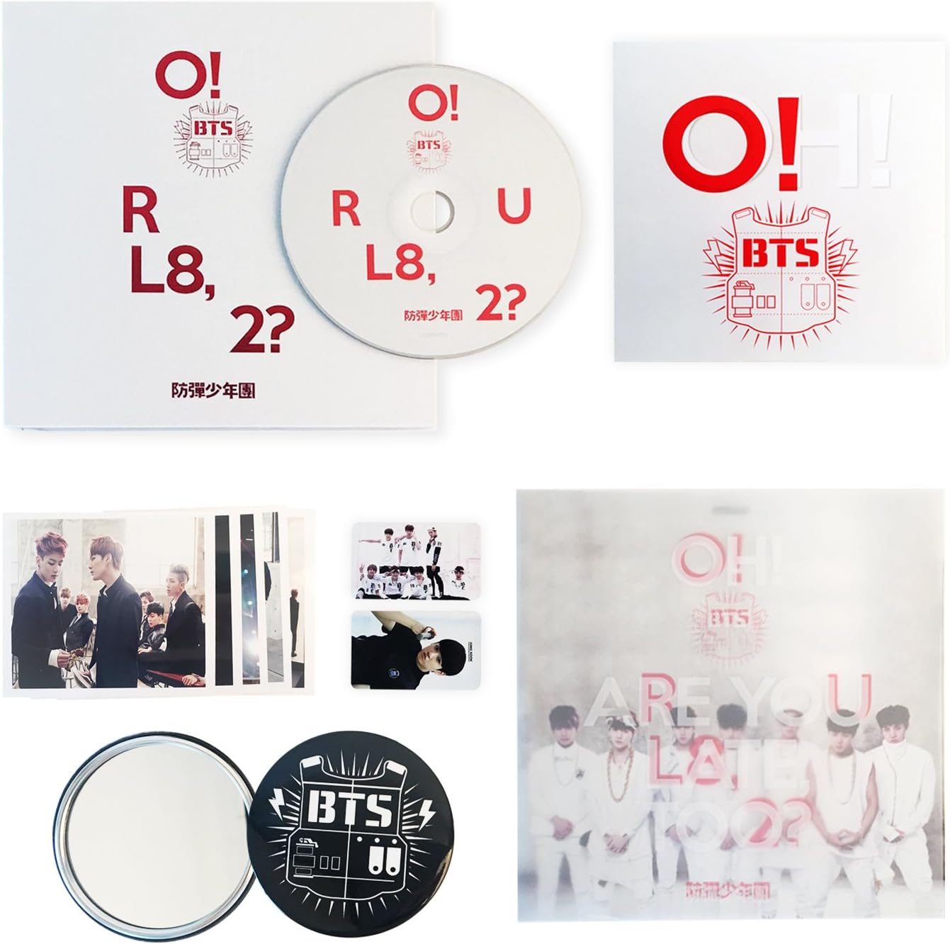 O!RUL8,2? - BTS 1st Mini Album CD + Photobook + Photocard + Folded Poster(On Pack) + FREE GIFT / K-POP Sealed