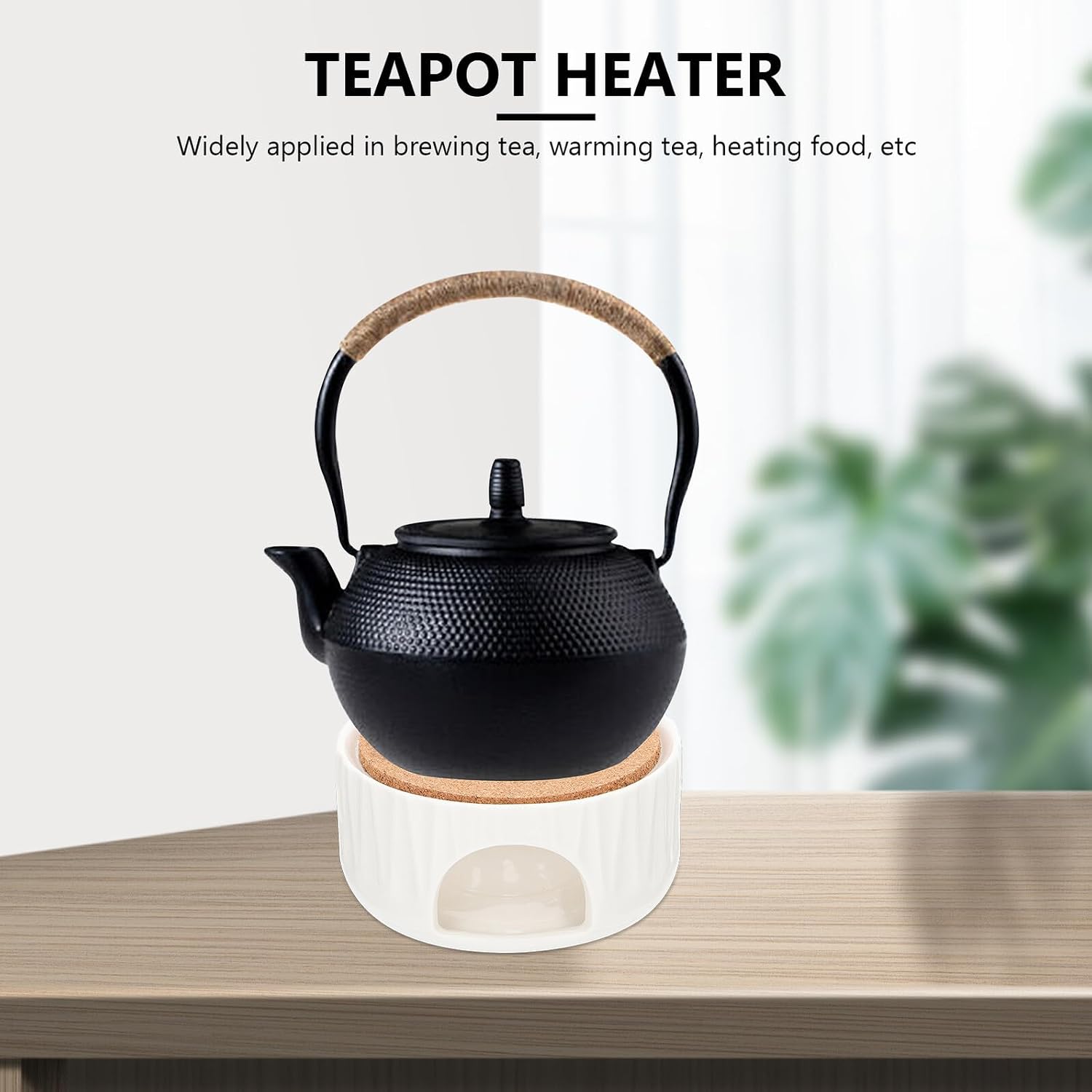 Ceramic Teapot Warmer Base Retro Tea Heater Candle Insulation Holder for Home Office Tea House Heatproof Warmer for Teapots and Heatproof Dishes