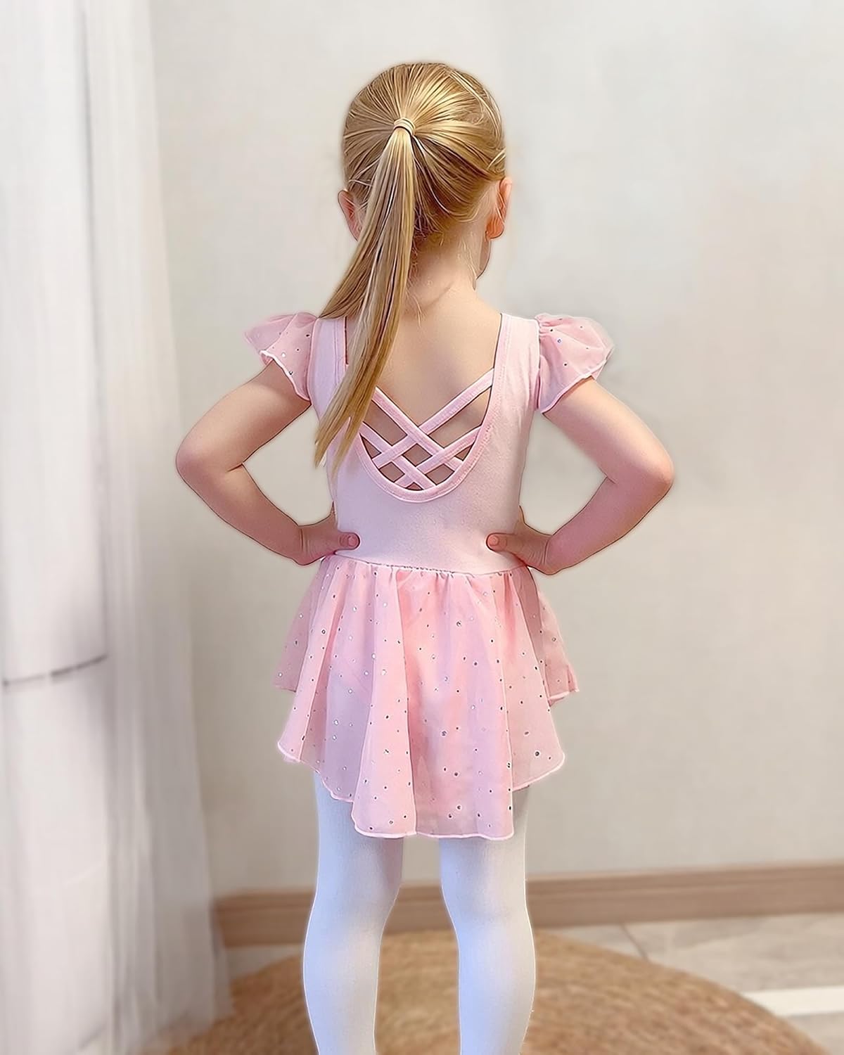 Ballet Leotards for Girls Toddler Dance Leotard with Snap & Sparkly Skirt Ballerina Dress Outfit
