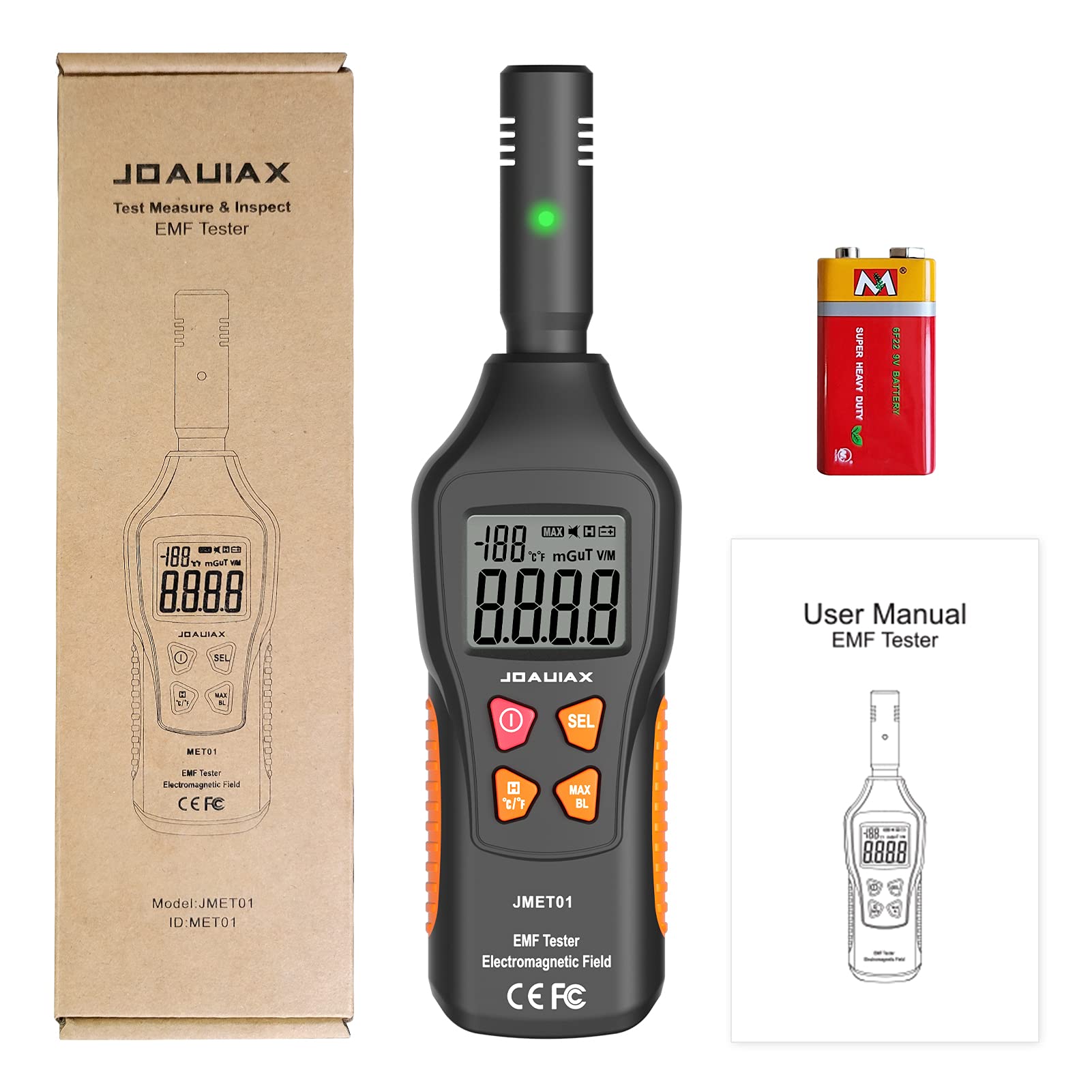 JOAUIAX EMF Meter Reader EMF Detector,5HZ—3500MHz Digital Household Radiation Detector,3 in 1