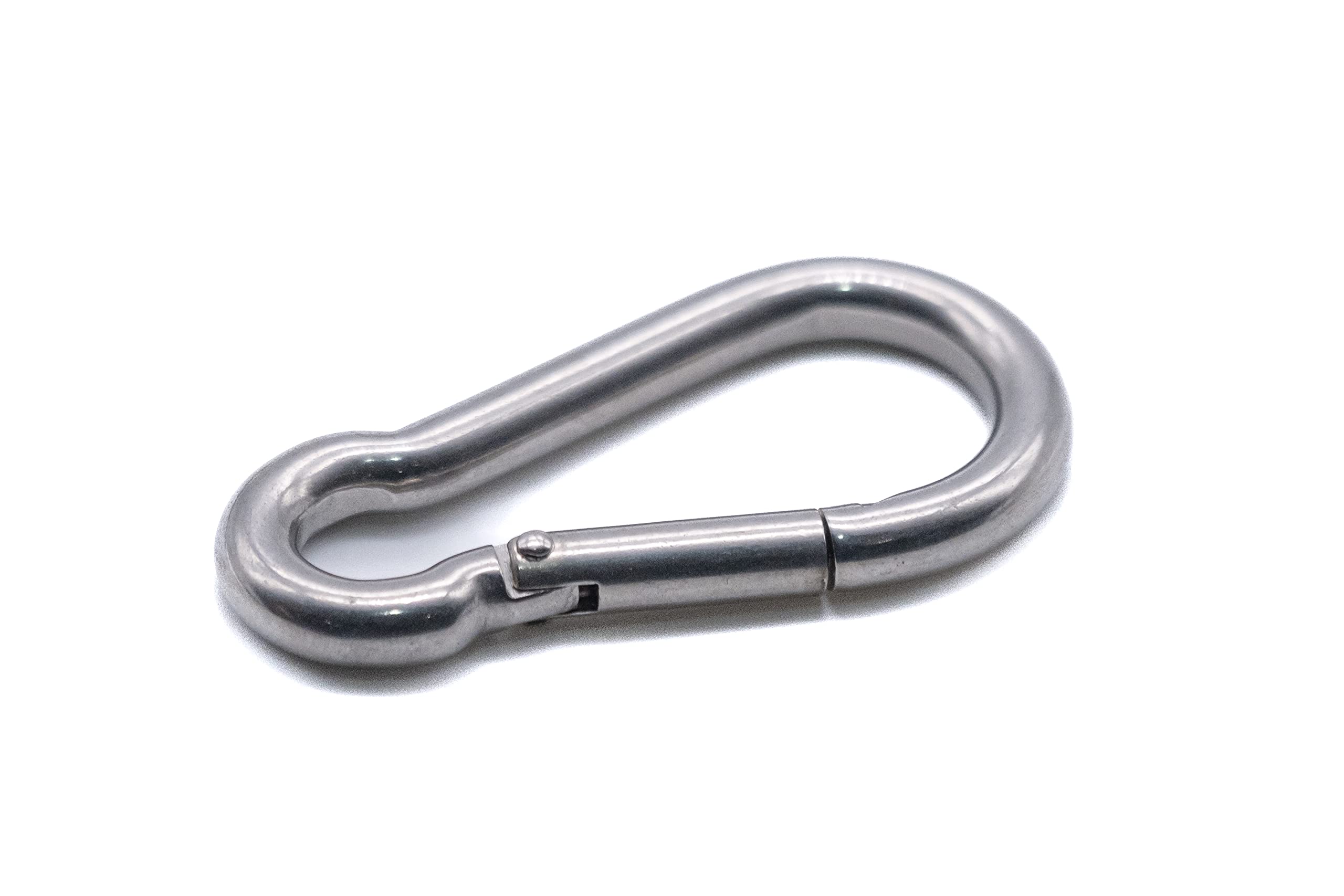 Mosquetón de acero inoxidable A4 316 de grado marino para senderismo, pesca, camping, llavero