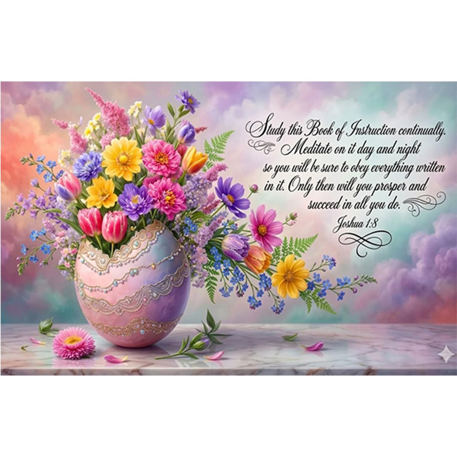 Poetrydraw Vase Full Diy 5D Round Drill Diamond Art Kits For Adults/Beginners Gift Idea Home Decor Diamond Art Paintings Picture Arts Craft Diamond Crystal Rhinestones Painting Kits (Vase)