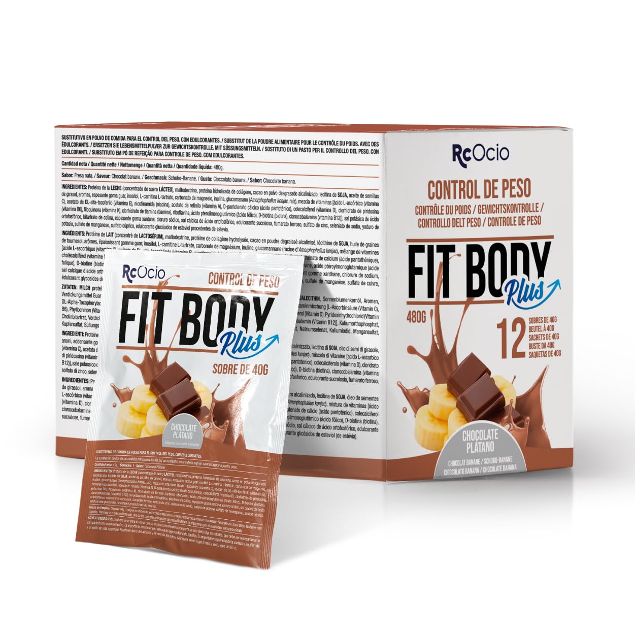 Batidos Sustitutivos de Comida con Proteínas y Colágeno | Control de Peso | Batido Dietético Saciante | Chocolate Vainilla Fresa Plátano