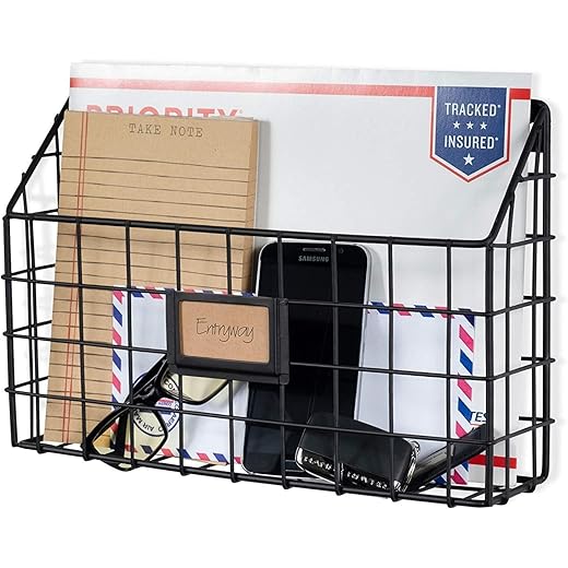 Multipurpose Wall Mounted Magazine Rack - Black