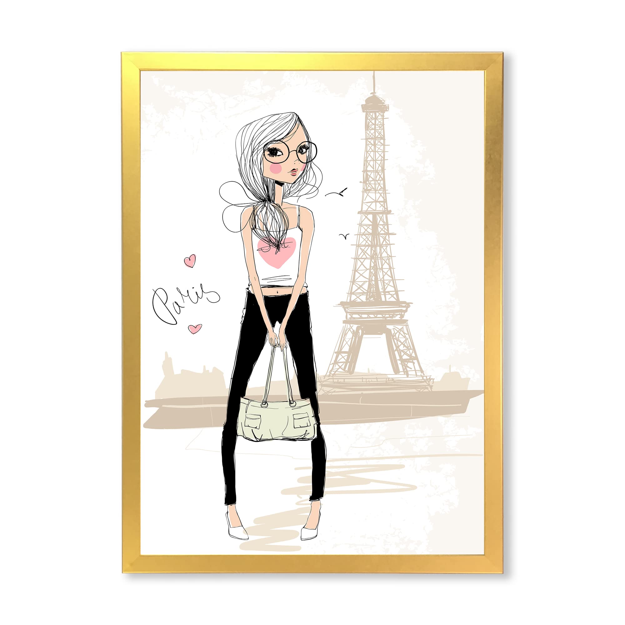 Amazon.co.jp: DesignQ Cute Girl By The Tour エッフェルのパリの子供