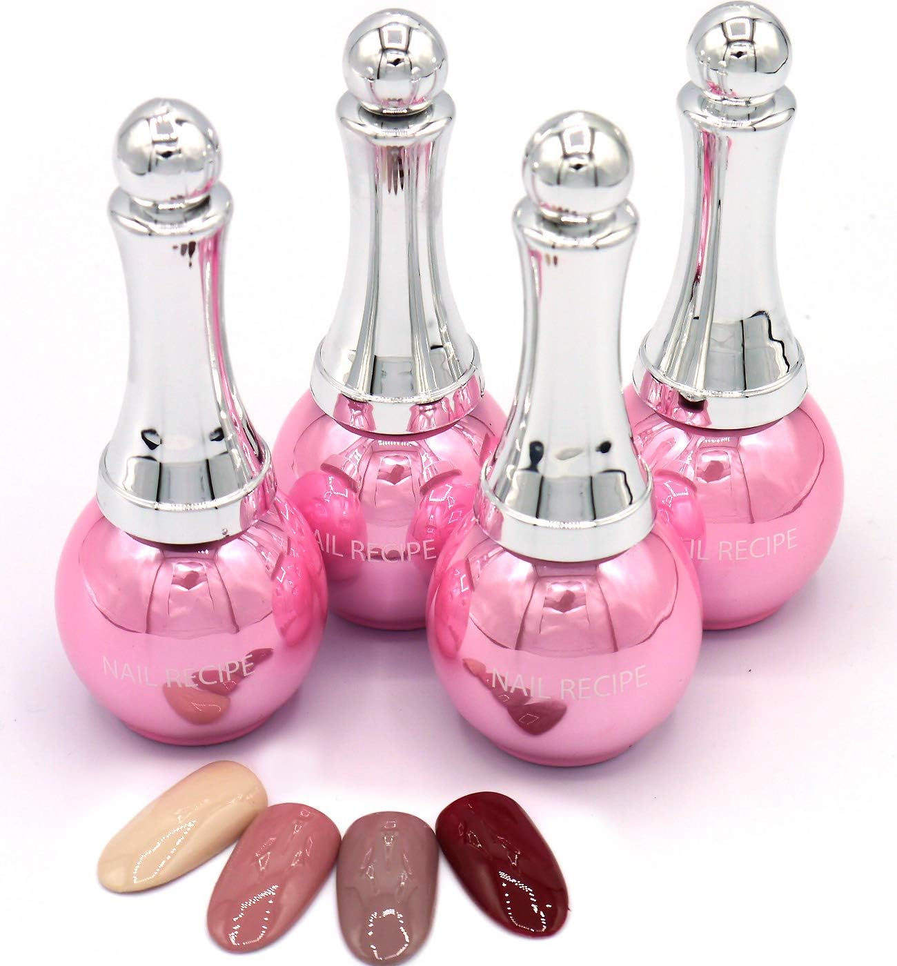 Amazon Nailrecipe ネイルレシピ カラージェル ワンステップジェル 剥がせる ジェルネイル 塗って固めるだけ簡単ジェルネイル ４本setスタイリッシュ ネイル レシピ 硬化用uvライト 通販