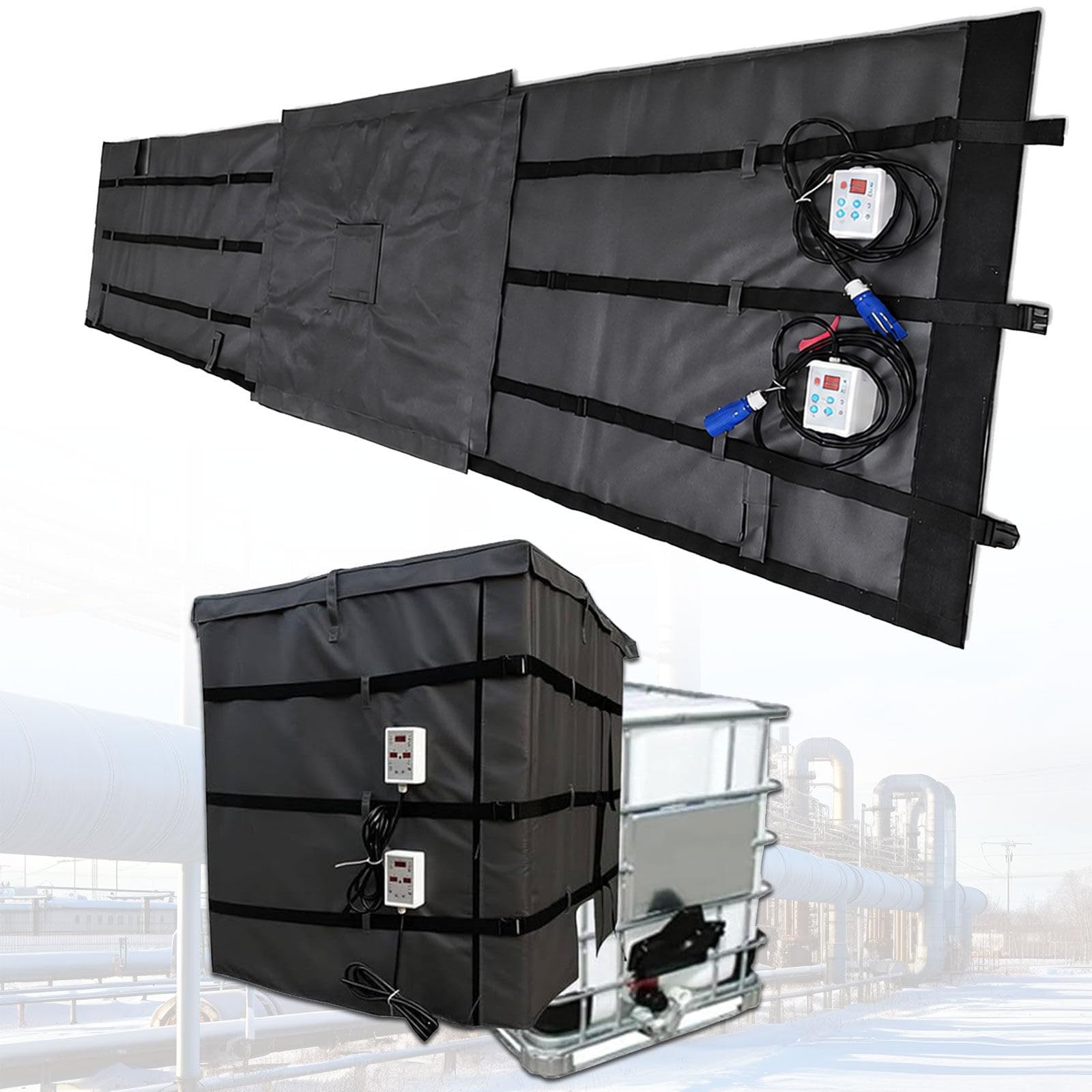 IBC-Fassheizdecke, 200 l/1000 l, Schnellheiz-IBC-Fassheizung Black-1000L(264-gallon)