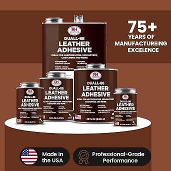Duall-88 Leather Adhesive, 8 oz. can - Leather Repair Glue, Crafting, DIY, Upholstery, Waterproof, Heat Resistant, Flexible, Long Lasting, High Strength, RH Adhesives
