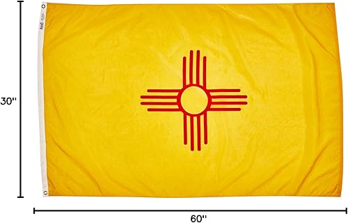 Miniatura 6 de Annin Flagmakers Bandera del estado de Nuevo México, fabricada en Estados Unidos según las especificaciones de diseño oficial del estado, 3 x 5 pies