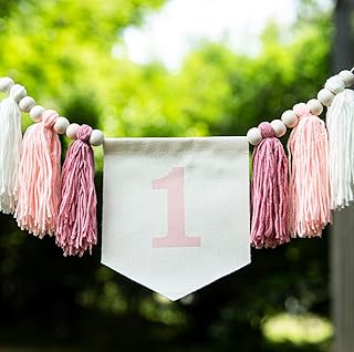 Pink 1st Birthday high chair Banner - First Birthday Decorations For Girl'S 1st Birthday, Blush Pink Cake Smash Garland, Boho 1st Birthday Decor, 1st Birthday Tassel Banner, 1st Birthday Photo Booth Props